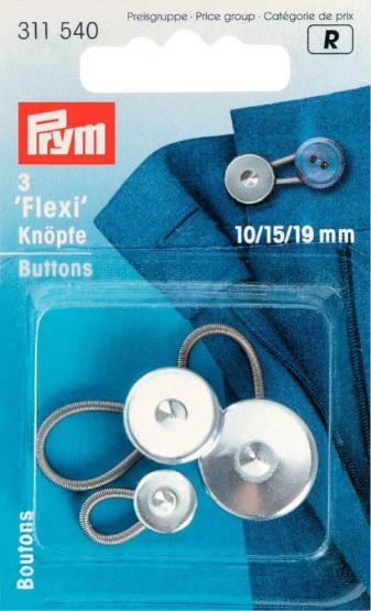 Prym Flexi-Knöpfe mit Schlaufe 10 + 15 + 19 mm 
