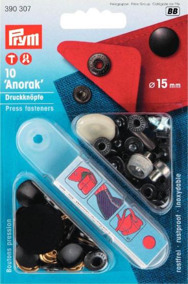 Prym Druckknopf Anorak MS 15 mm schwarz 
