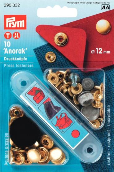 Prym NF-Druckknopf Anorak MS 12 mm goldfarbig 