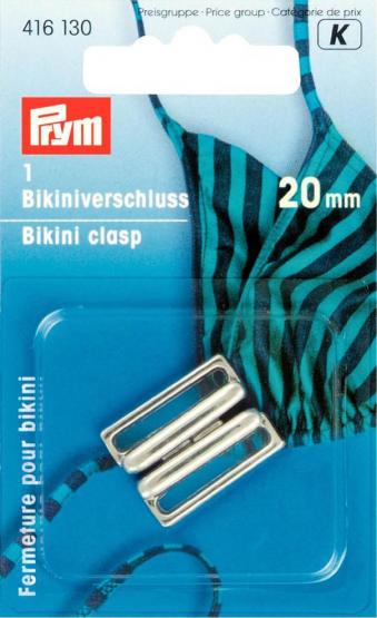 Bikini- oder Gürtelverschluss 20 mm silberfarbig 