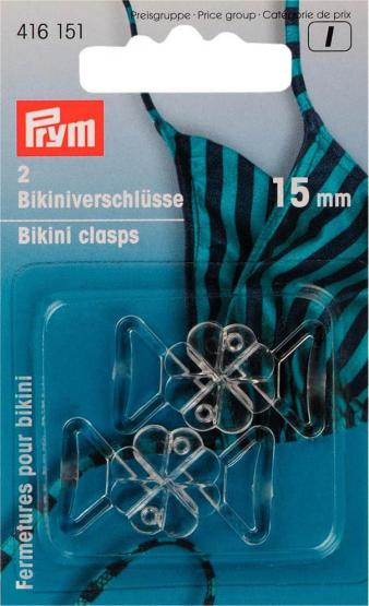 Bikini- und Gürtelverschlüsse Kleeblatt 15 mm transp. 